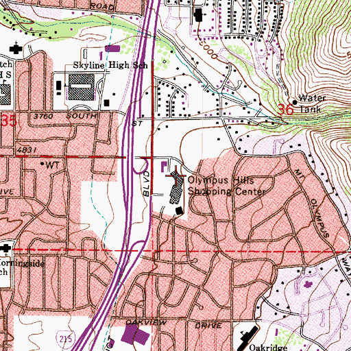Topographic Map of Unified Fire Authority Fire Station 112 - Olympus, UT