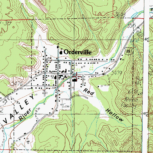 Topographic Map of Long Valley - Orderville Fire Department, UT