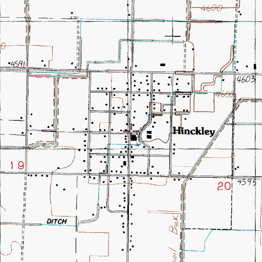 Topographic Map of Hinckley Fire Department, UT