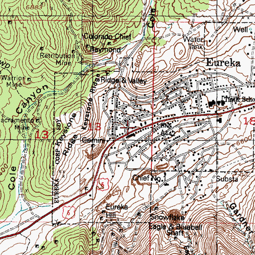 Topographic Map of Eureka Fire Department, UT