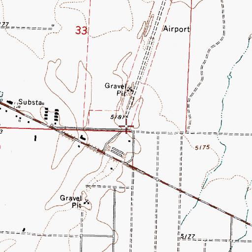 Topographic Map of Beryl Fire Department, UT