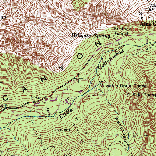 Topographic Map of Unified Fire Authority Station 113 - Little Cottonwood Canyon, UT