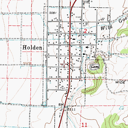 Topographic Map of Holden Fire Department, UT