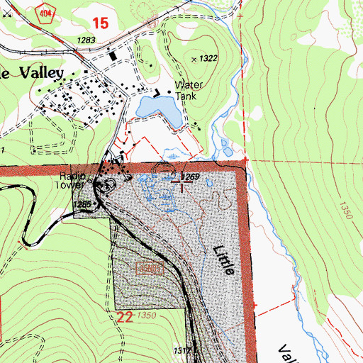 Topographic Map of Little Valley, CA