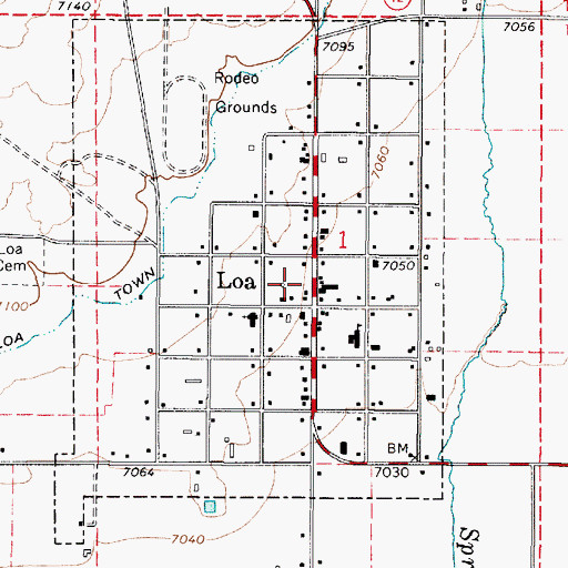 Topographic Map of Loa Fire Department, UT