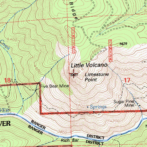 Topographic Map of Little Volcano, CA