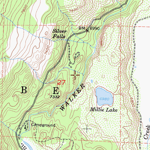 Topographic Map of Little Wolf Creek, CA