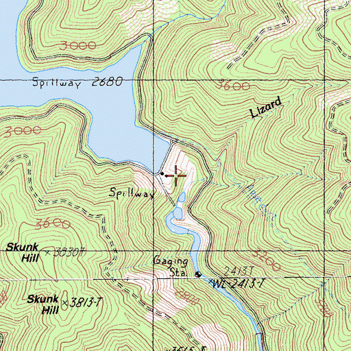 Topographic Map of Lizard Creek, CA