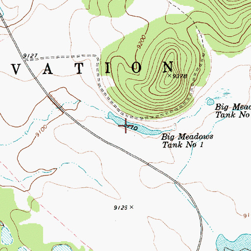 Topographic Map of Big Meadows Tank Number One, AZ