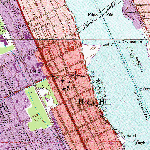 Topographic Map of SICA Hall Community Center, FL
