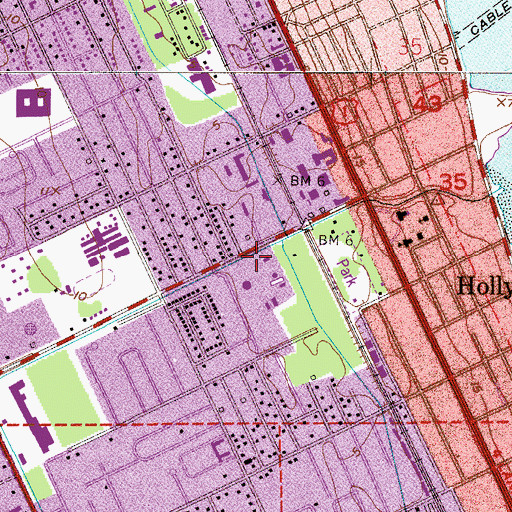 Topographic Map of Holly Hill Water Plant, FL