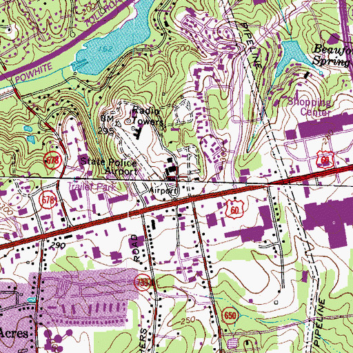 Topographic Map of Virginia State Police Headquarters, VA