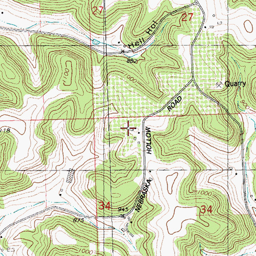 Topographic Map of Oakwood Fruit Farm, WI