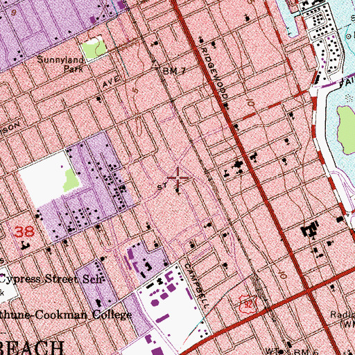 Topographic Map of Greater Friendship Baptist Church, FL
