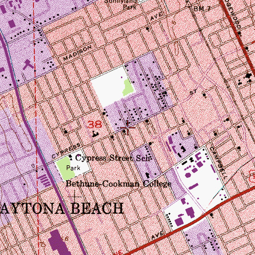 Topographic Map of Saint Paul's Church of God by Faith, FL