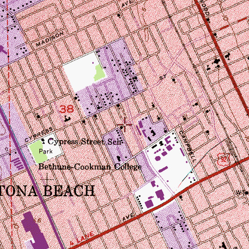 Topographic Map of Community Church of God in Christ, FL