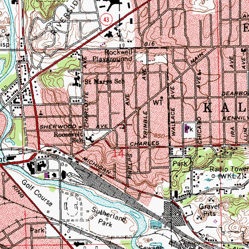 Topographic Map of Iglesia Evangelica Misionera, MI