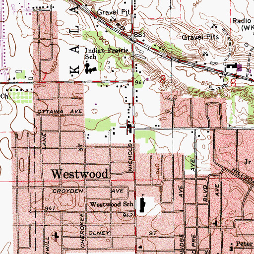 Topographic Map of Seventh-Day Adventist Church, MI