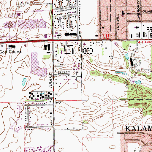 Topographic Map of Kalamazoo Protestant Reformed Church, MI