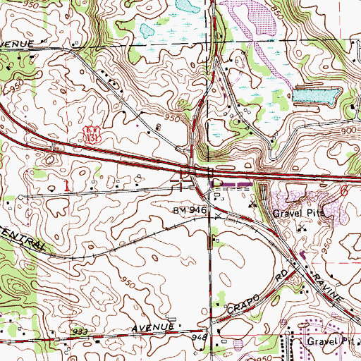 Topographic Map of Ravine Road Baptist Church, MI