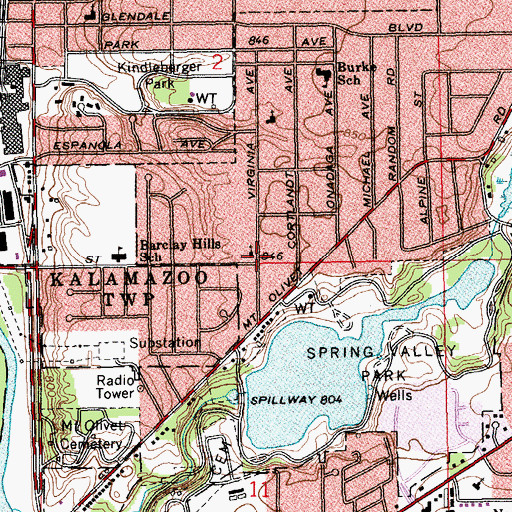 Topographic Map of By His Grace Church of God, MI