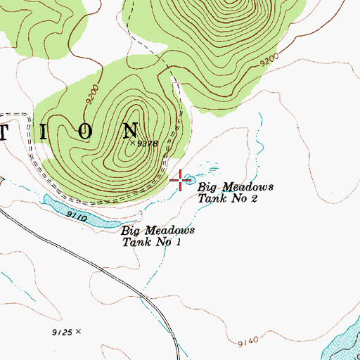 Topographic Map of Big Meadows Tank Number Two, AZ