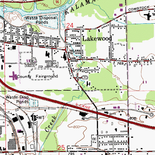 Topographic Map of Sherwood Forest Mobile Home Park, MI