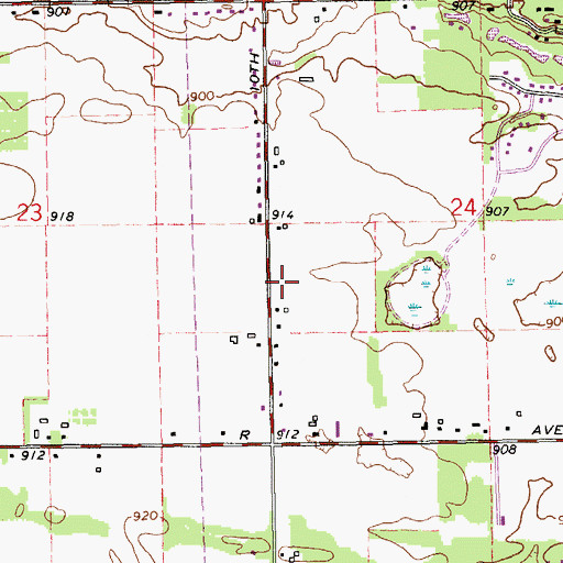 Topographic Map of Oak Brook Estates Mobile Home Park, MI