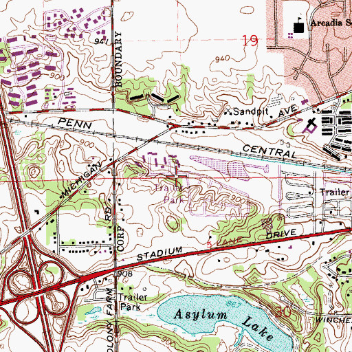 Topographic Map of Americana Estates Mobile Home Park, MI