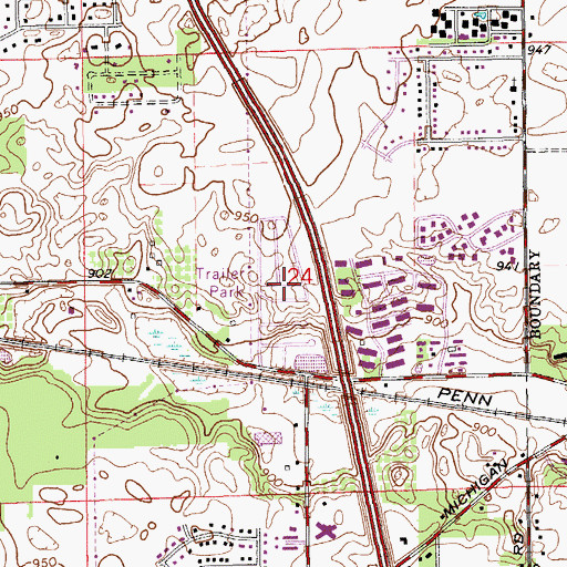 Topographic Map of Colonial Manor Mobile Home Park, MI