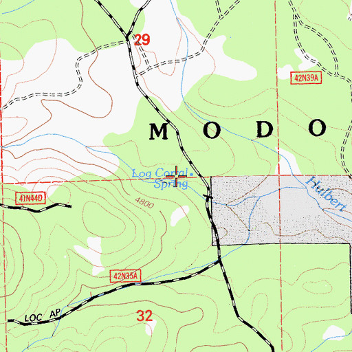 Topographic Map of Log Corral Spring, CA
