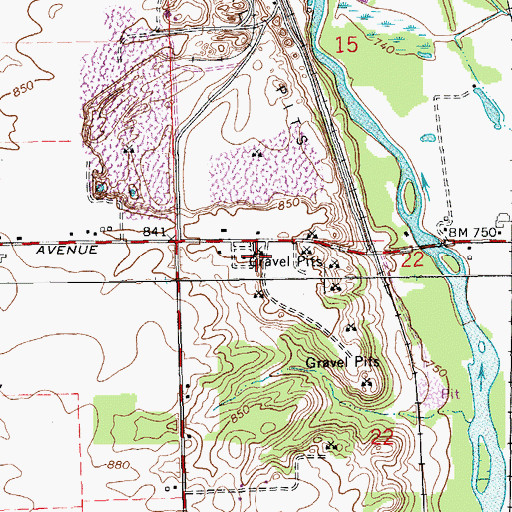 Topographic Map of Evergreen Park Mobile Home Park, MI