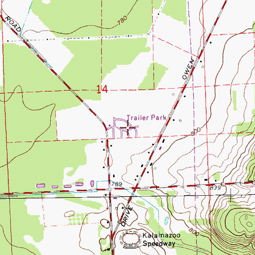 Topographic Map of Royal Estates Mobile Home Park, MI