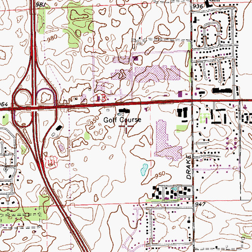 Topographic Map of Prairies Golf Club, MI