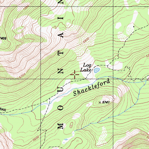 Topographic Map of Log Lake, CA