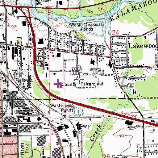 Topographic Map of Kalamazoo County Fairgrounds, MI