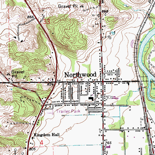 Topographic Map of Maple Glen Park, MI