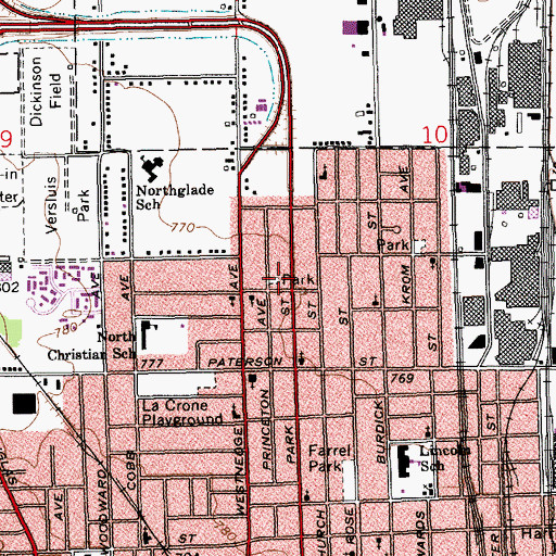 Topographic Map of Princeton Park, MI