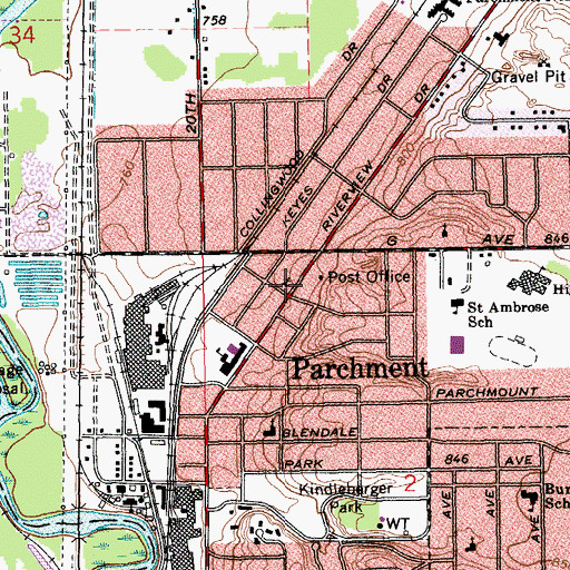 Topographic Map of New Life Fellowship Church of God, MI