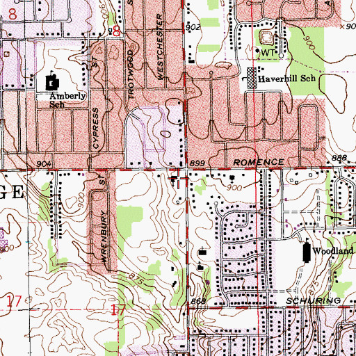 Topographic Map of Chapel Hill United Methodist Church, MI
