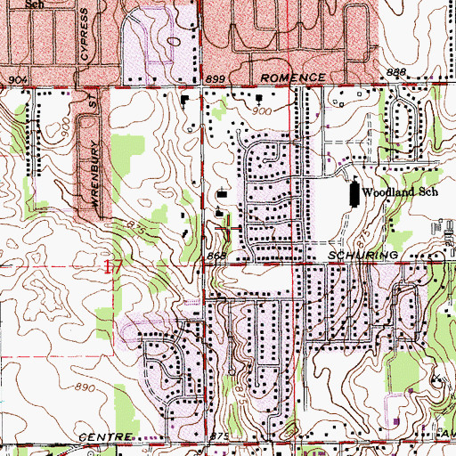 Topographic Map of Jehovah's Witnesses, MI