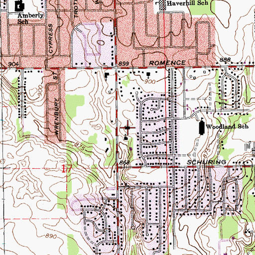 Topographic Map of Saint Michael Lutheran Church, MI