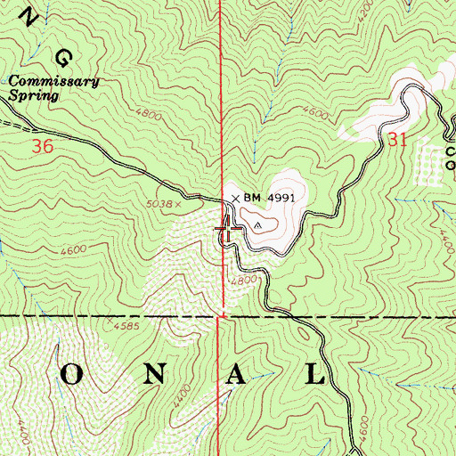 Topographic Map of Log Spring Ridge, CA