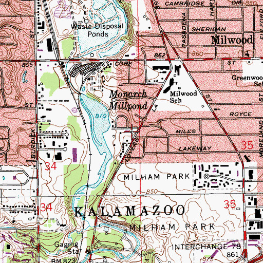 Topographic Map of Covenant United Reformed Church, MI