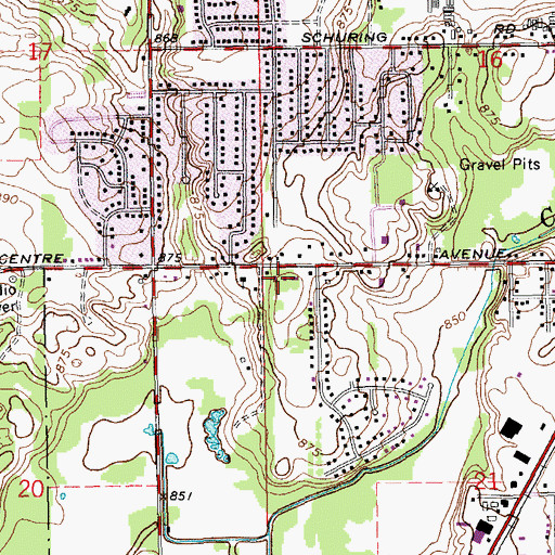 Topographic Map of Christ the King Parish, MI