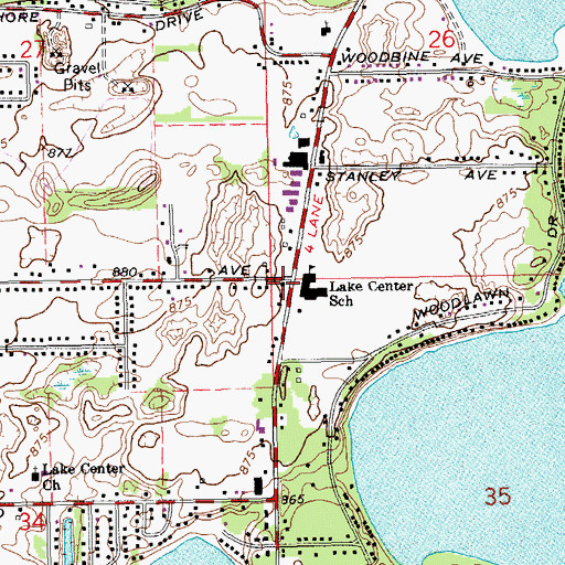 Topographic Map of Amazing Grace Baptist Fellowship, MI