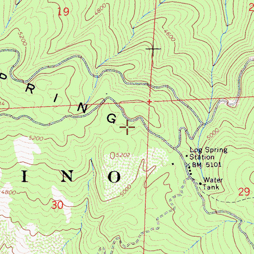 Topographic Map of Log Spring Ridge, CA