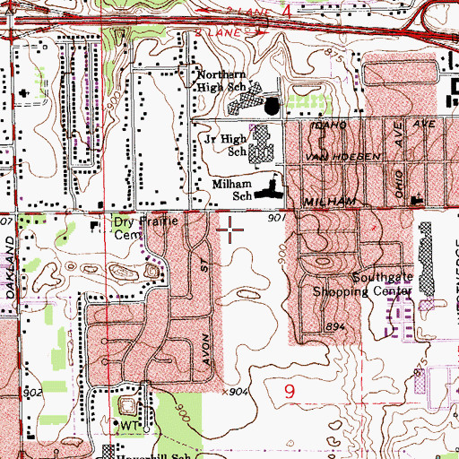 Topographic Map of Portage Post Office, MI