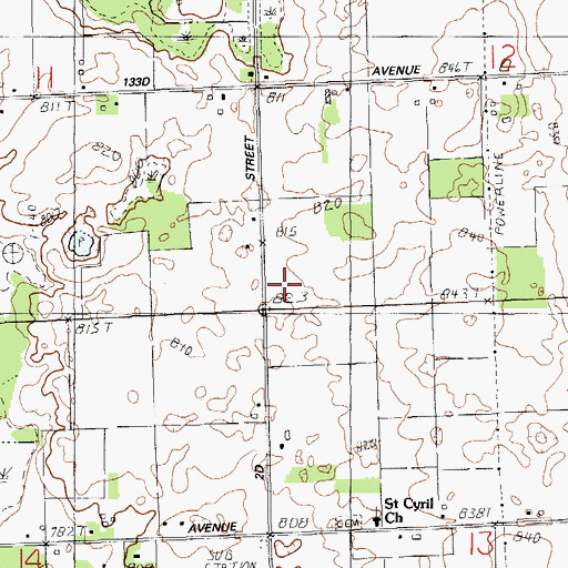 Topographic Map of Portage Terrace Mobile Home Park, MI