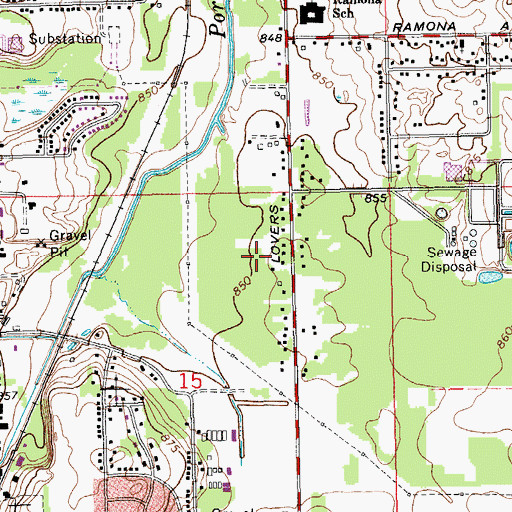 Topographic Map of Oak Brook Estates Mobile Home Park, MI